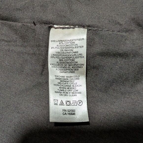 DKNY Jeans Women's Brown Purple Plaid Button Jacket Funnel Neck Fall Coat Large - Picture 14 of 14